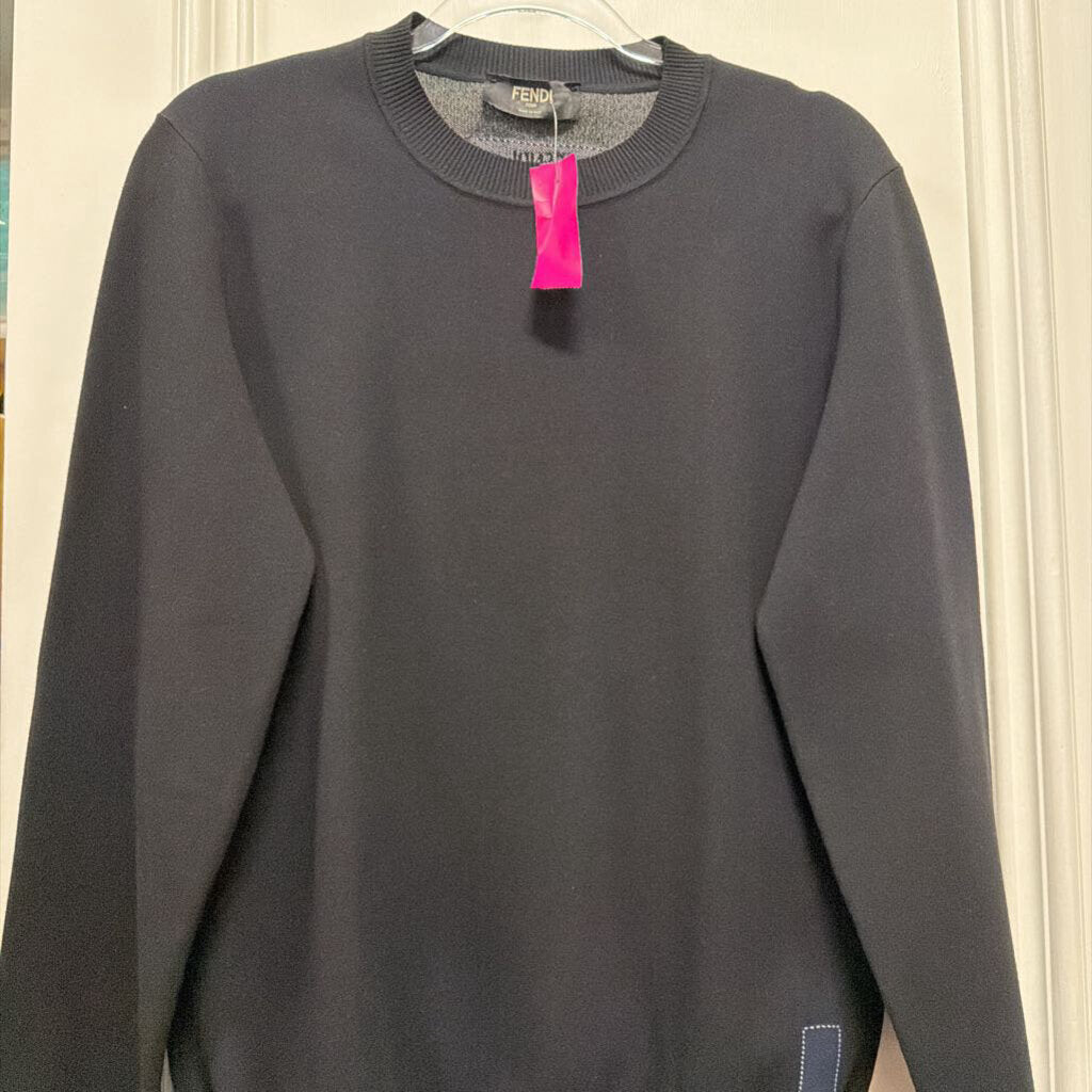 Black Viscose Crewneck Sweatshirt
