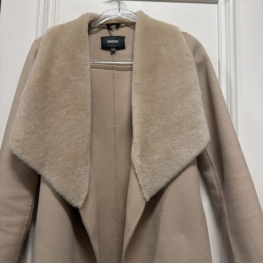 Brown Wool Sheep Fur Coat