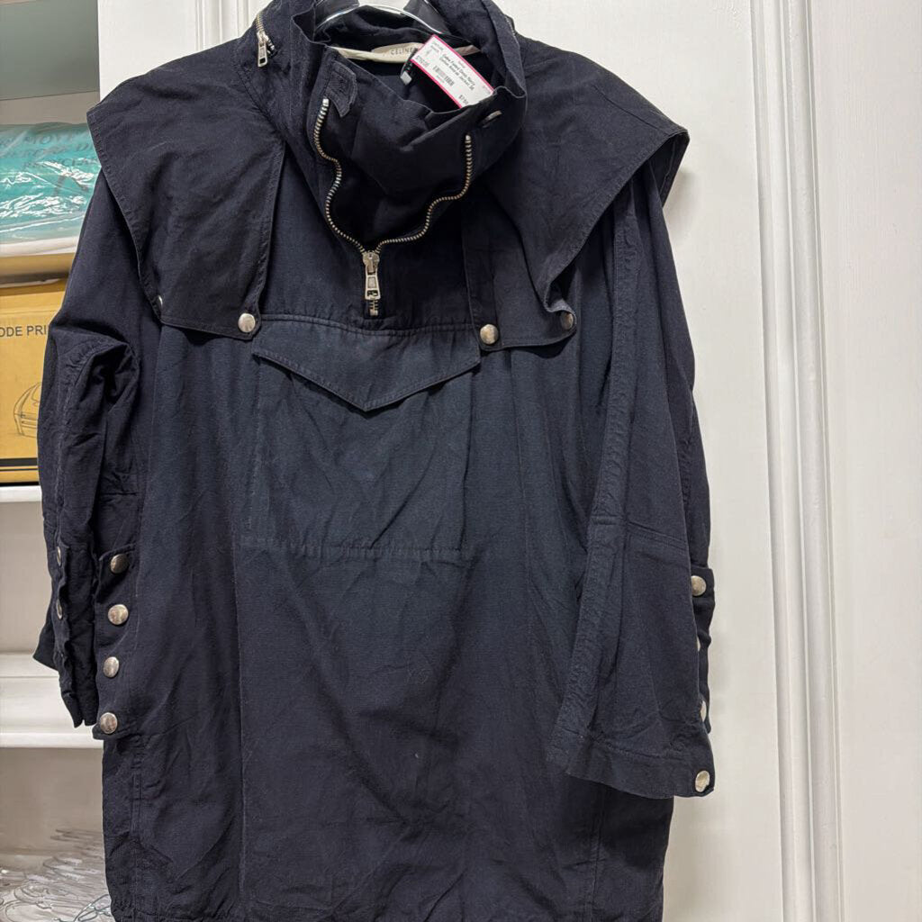 Faded Deep Navy Cotton Anorak Jacket