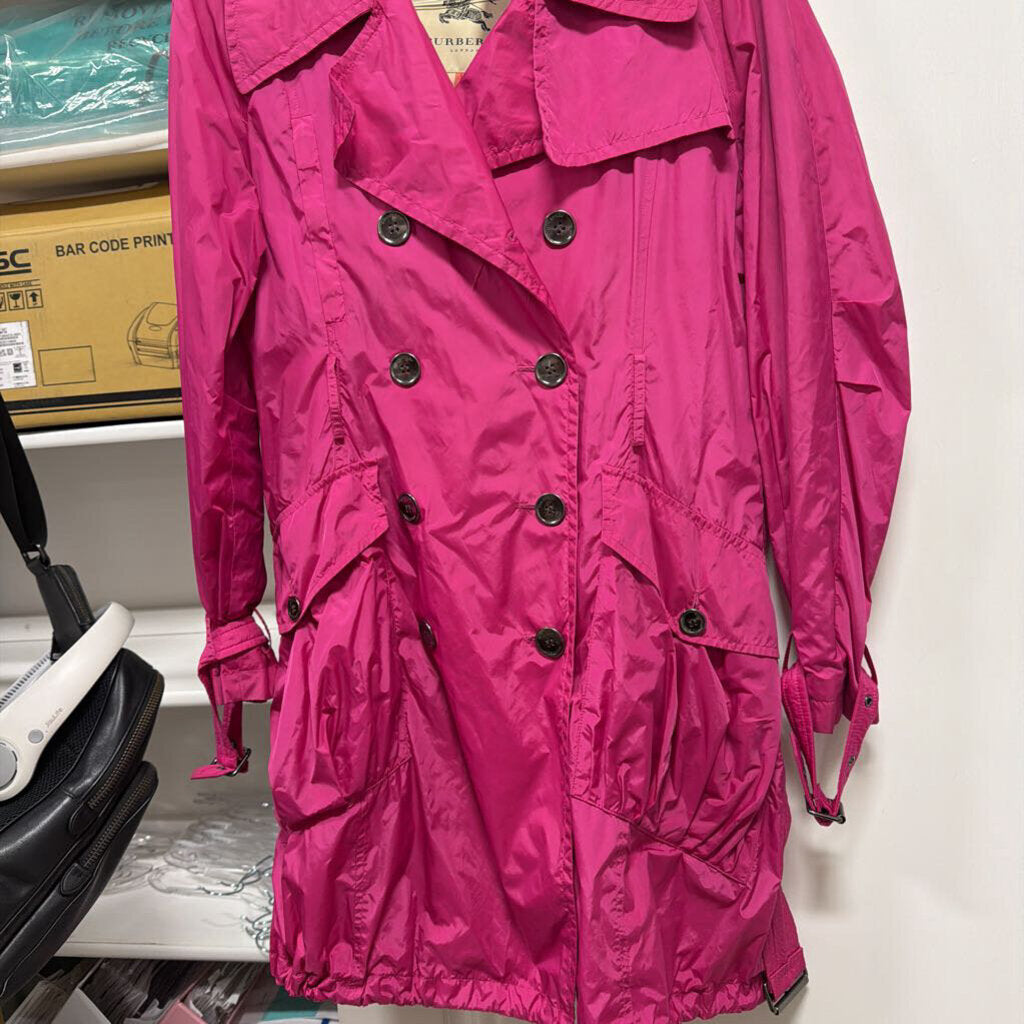 Pink Nylon Trench Coat