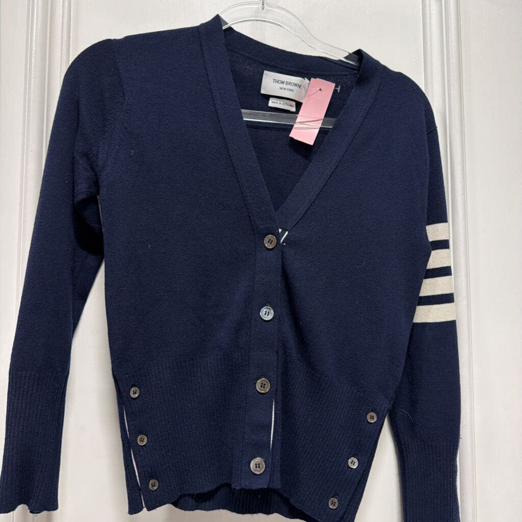 Navy Cashmere 4 Bar Cardigan