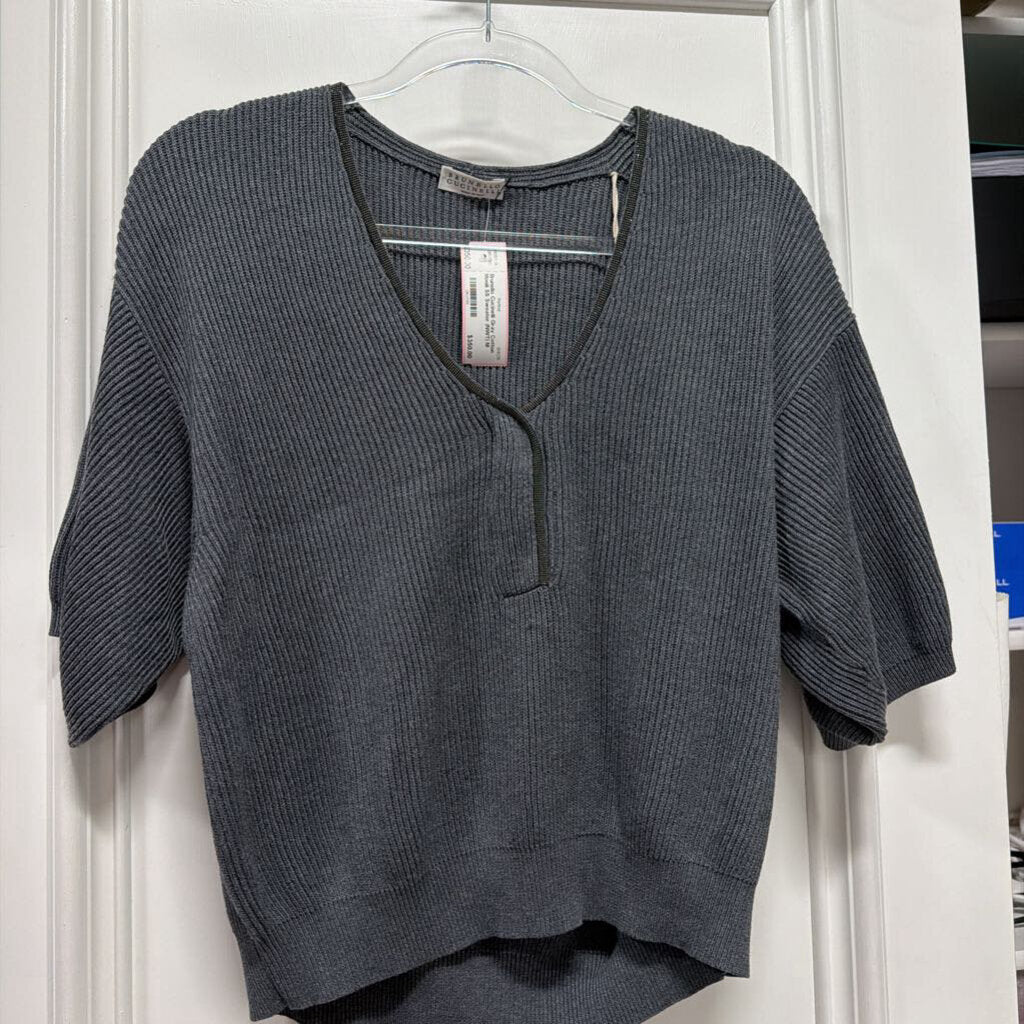 Gray Cotton Monili SS Sweater (NWT)