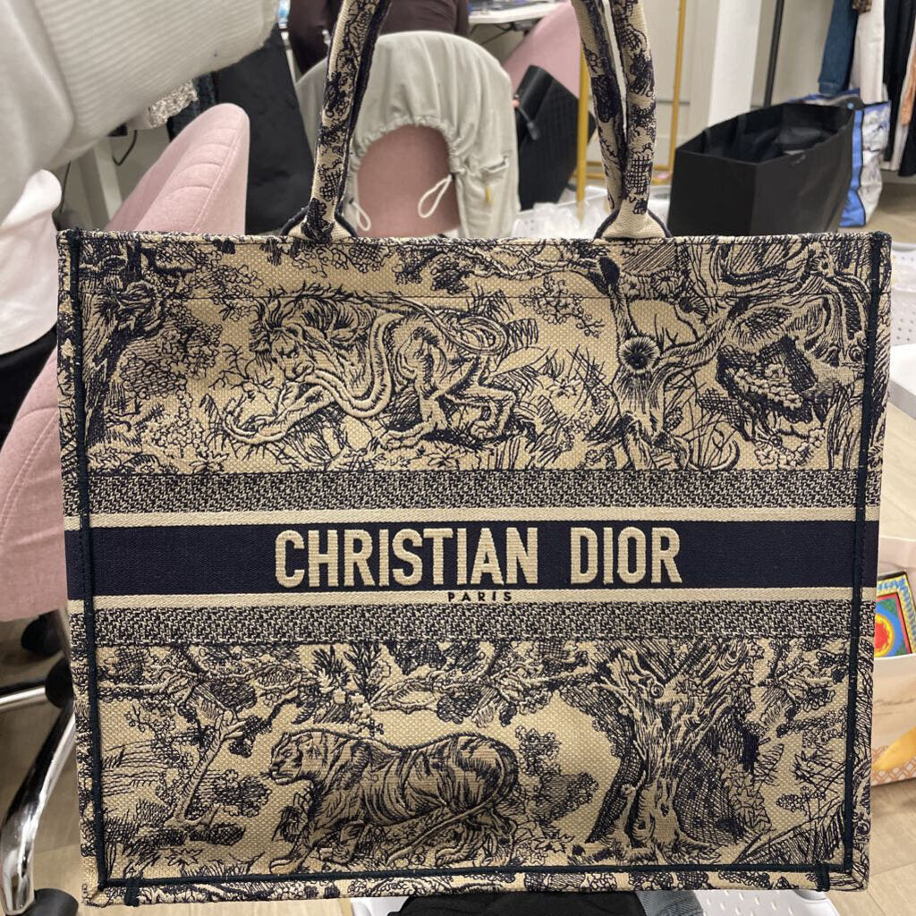 Blue/Cream Book Tote
