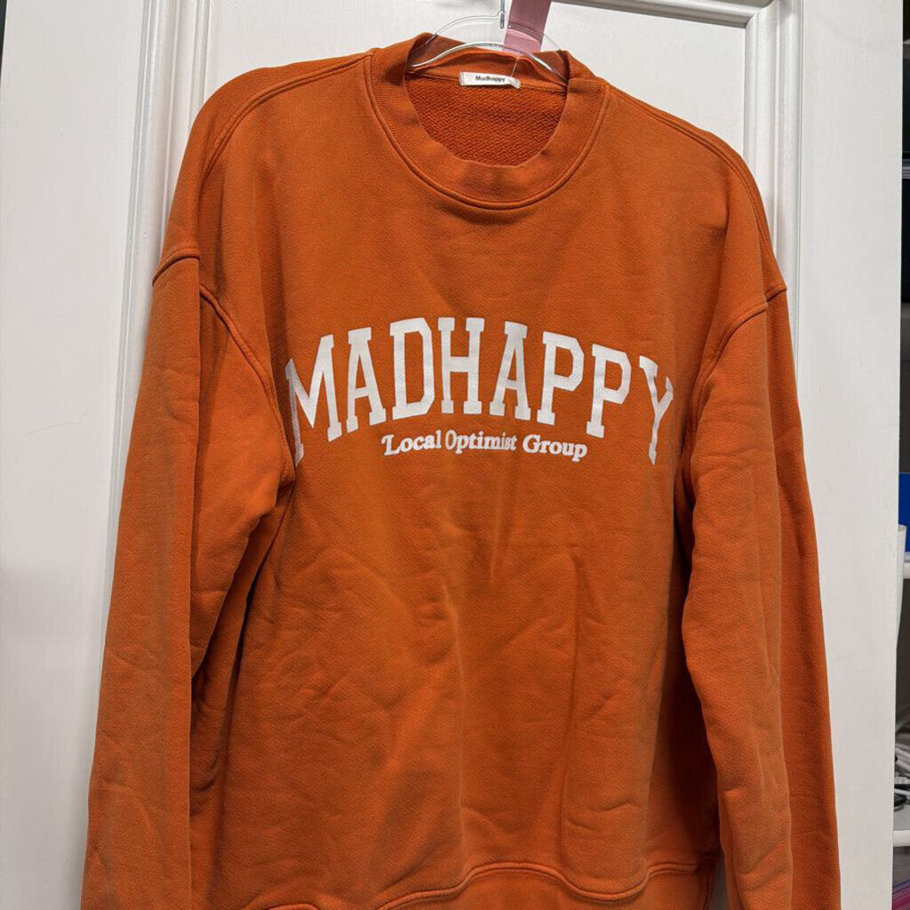 Orange Cotton Logo Crewneck