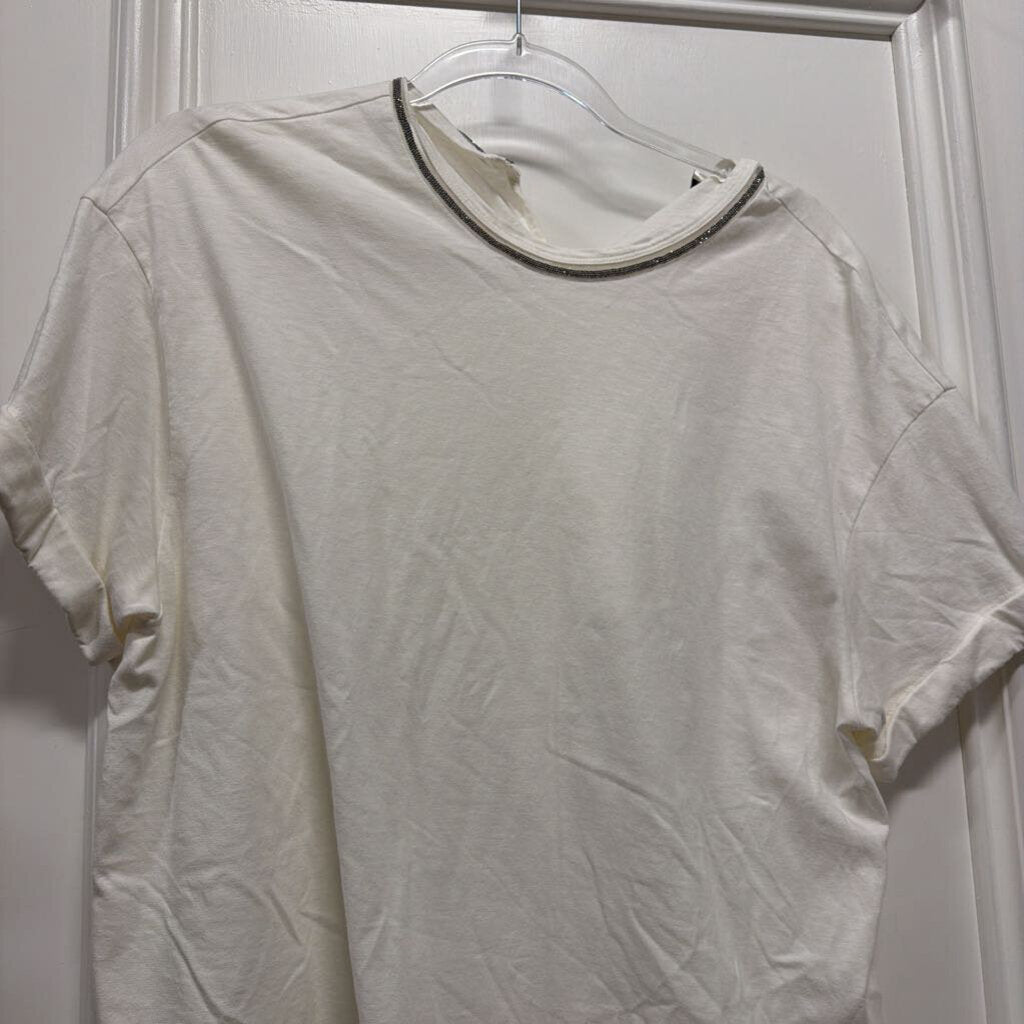 White Cotton Monili Tee