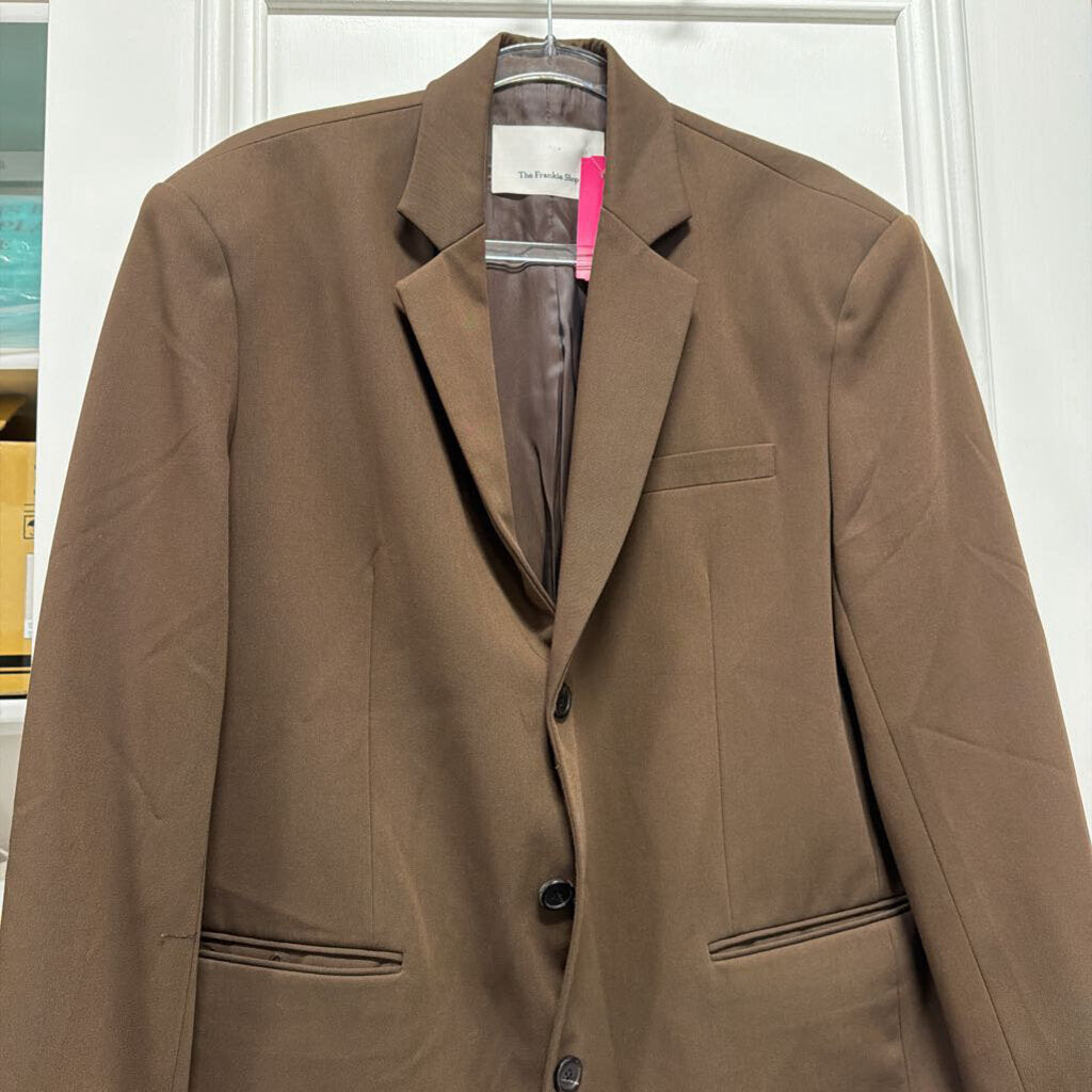 Brown Poly Oversized Blazer