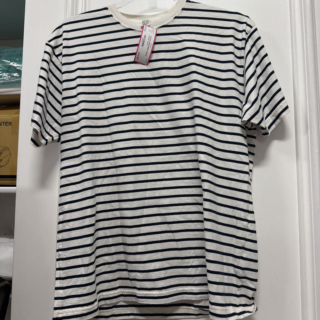 White/Blue Stripe Cotton Tee