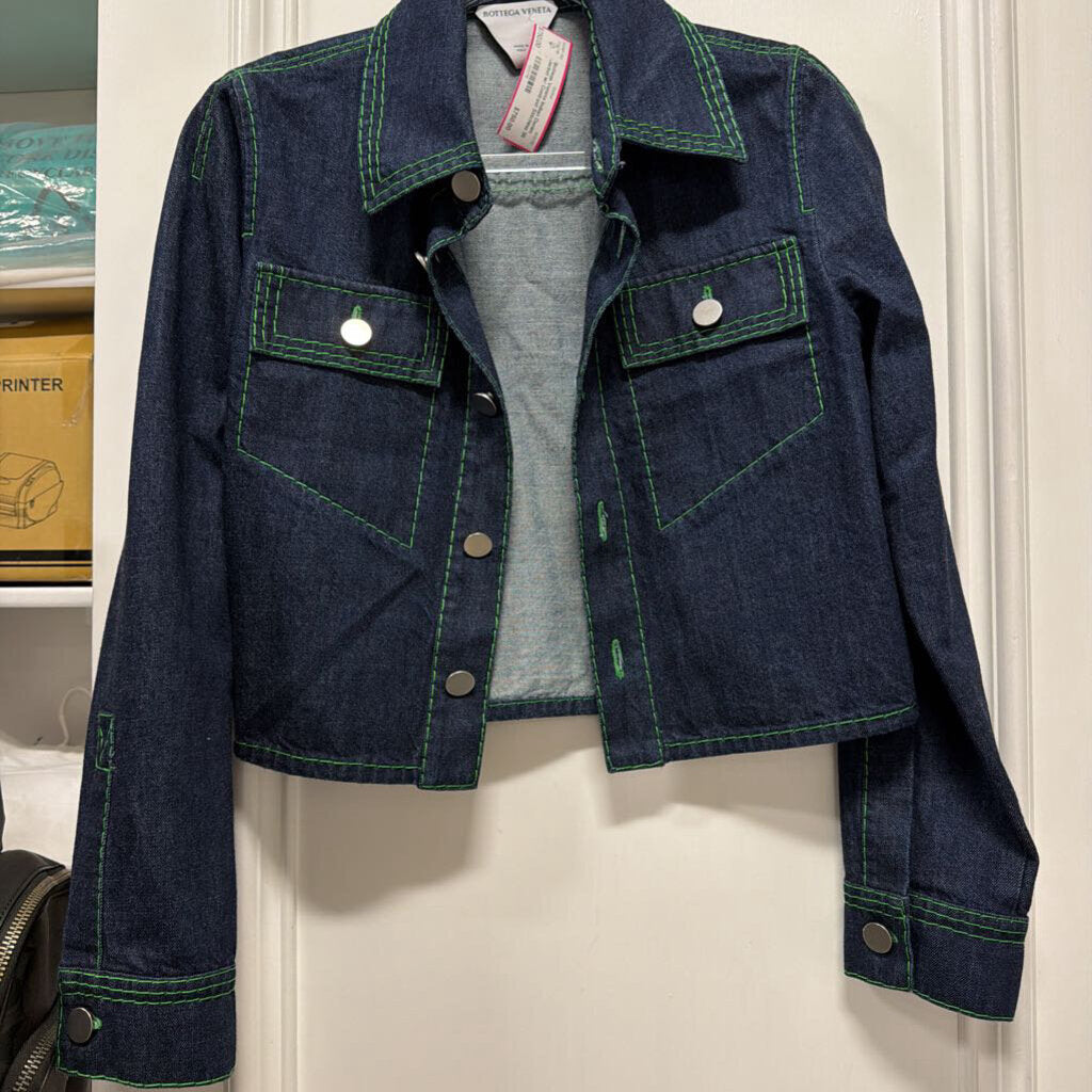 Indigo Denim Jacket w/ Contrast Stitching