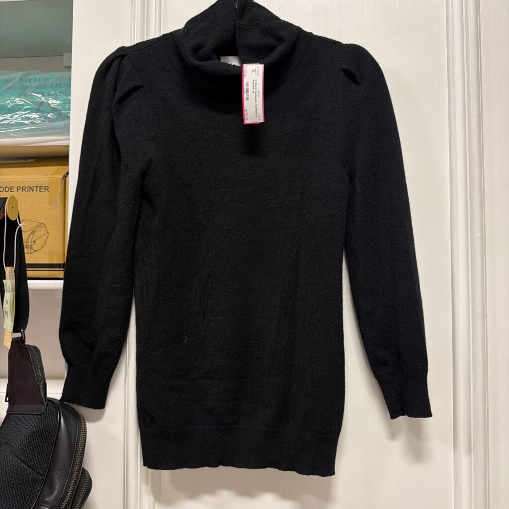 Black Cashmere Turtleneck Sweater