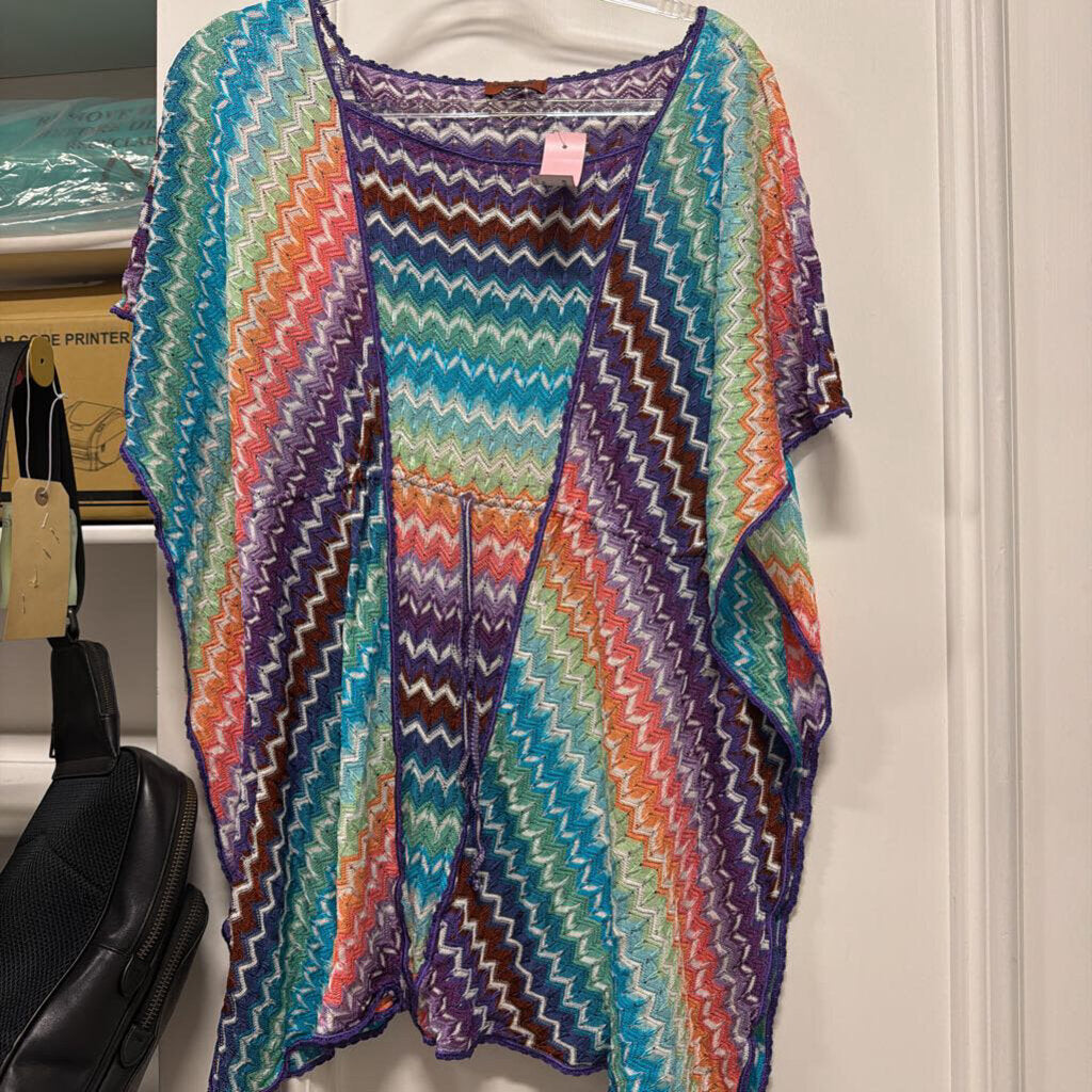 Multicolor Zig Zag Knit Kaftan