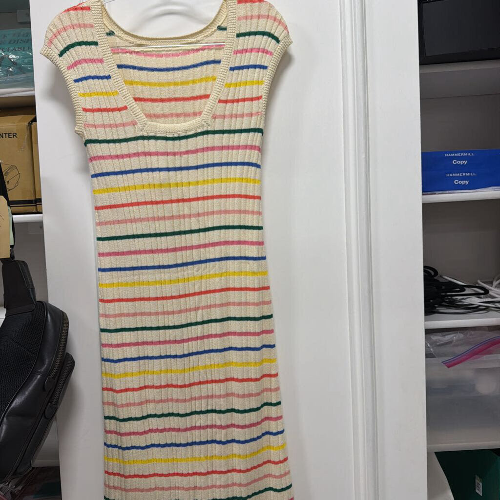 2018 Multicolor Stripe Cotton Dress