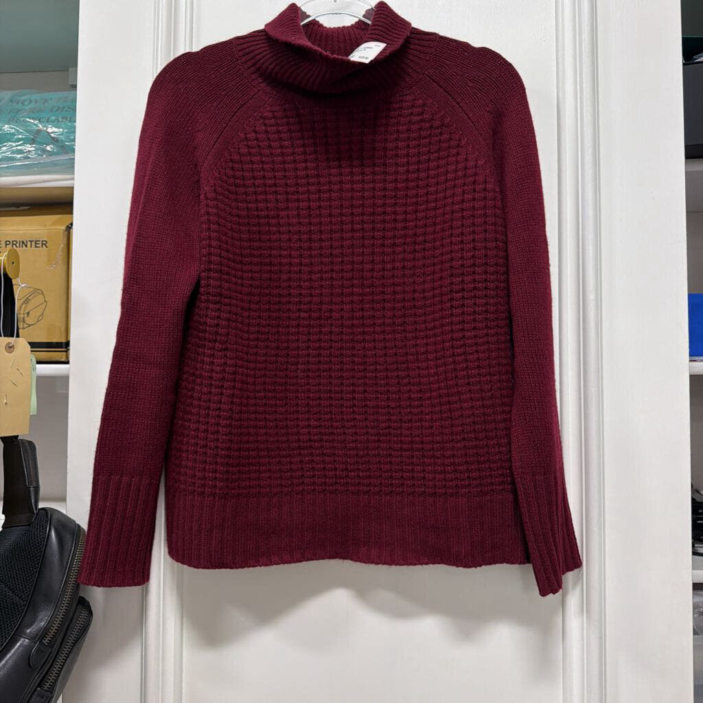 Maroon Cashmere Turtleneck Sweater