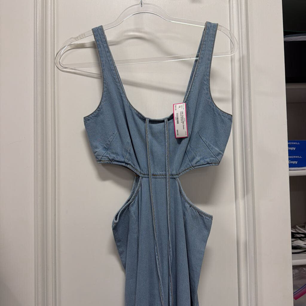 Blue Denim Cutout Dress