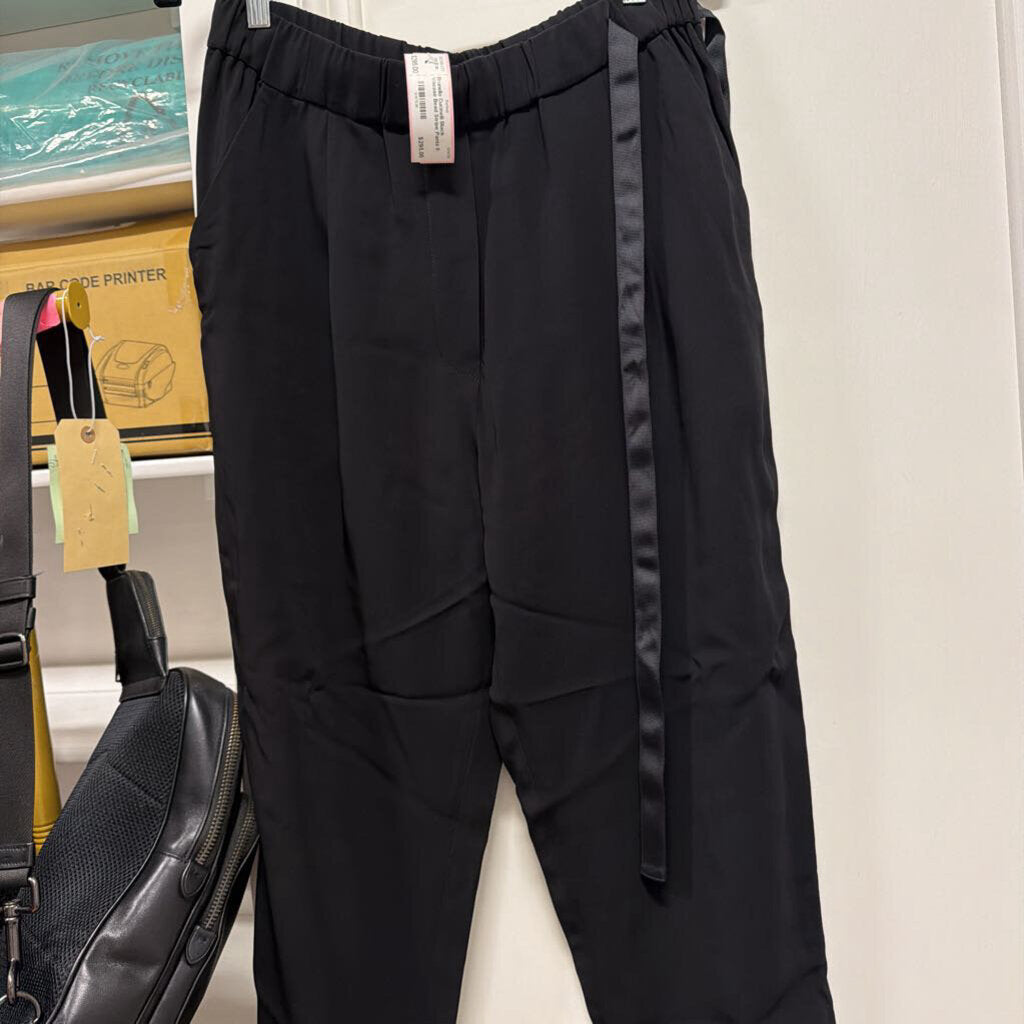 Black Viscose Bead Stripe Pants