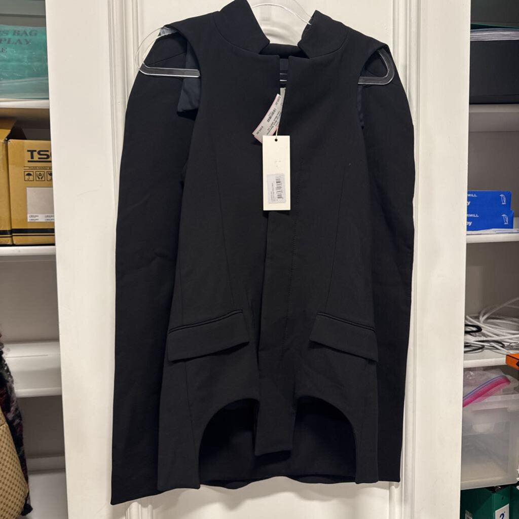 Black Sleeveless Cape Blazer (NWT)