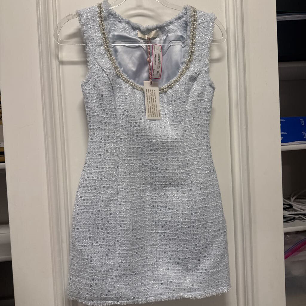 Blue Poly Sequin Mini Dress (NWT 595)