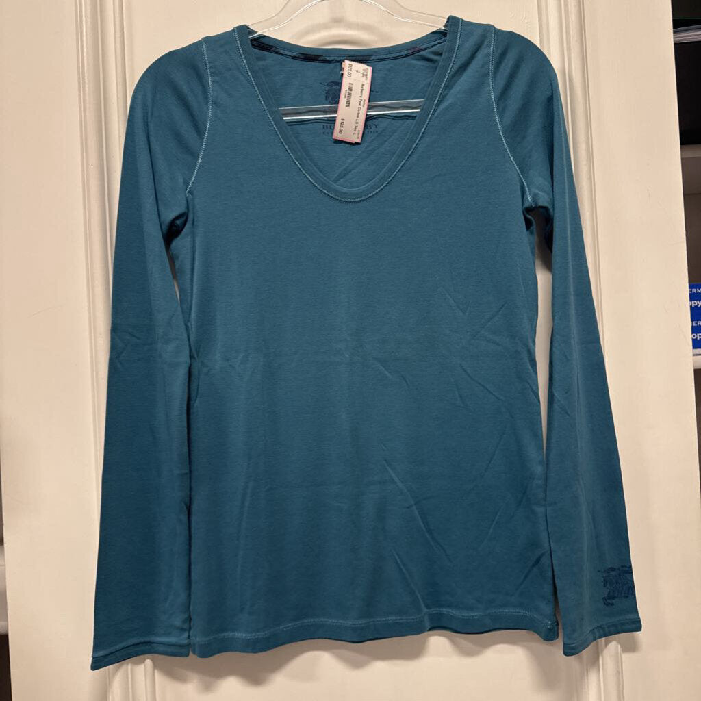 Teal Cotton LS Tee