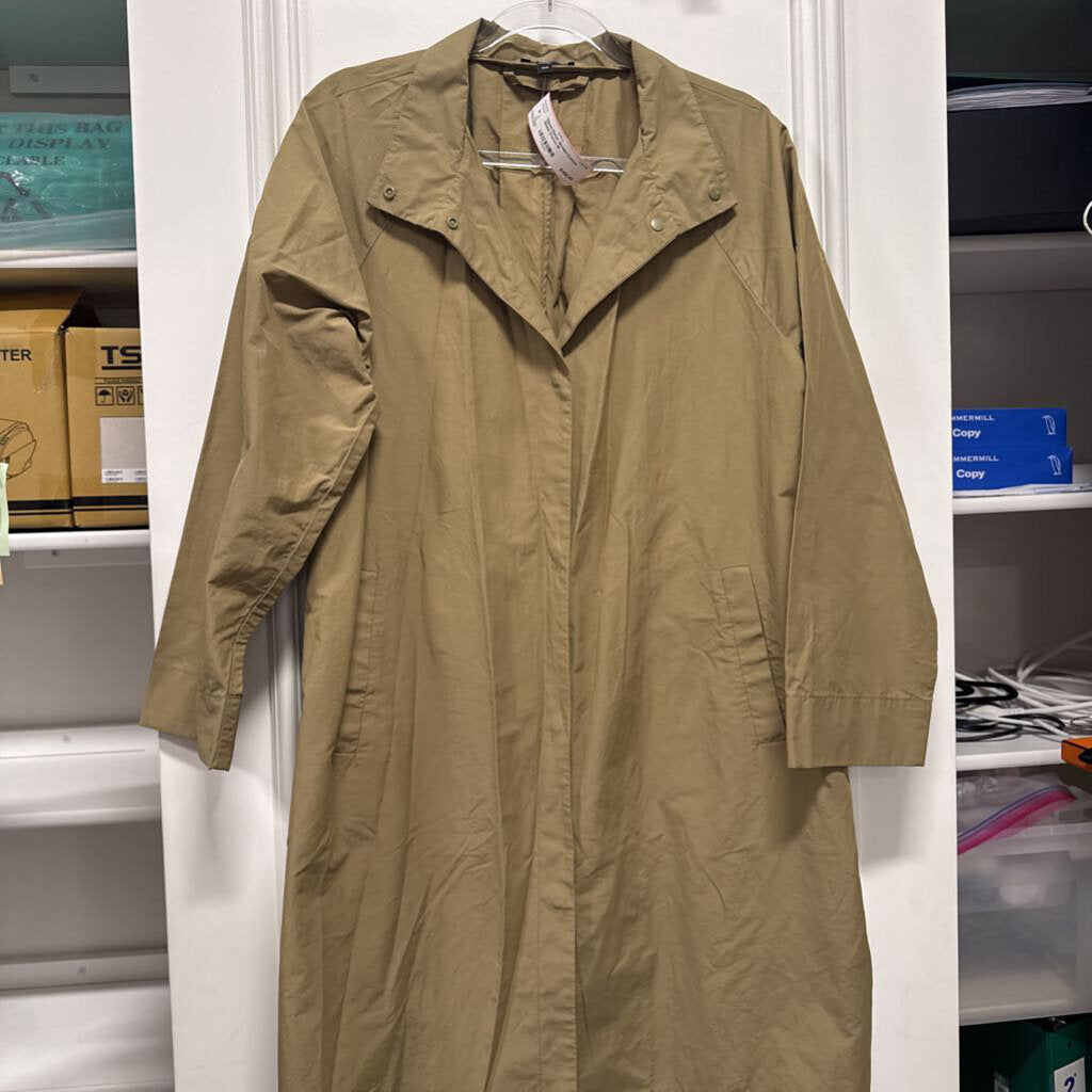 Brown Cotton Blend Trench