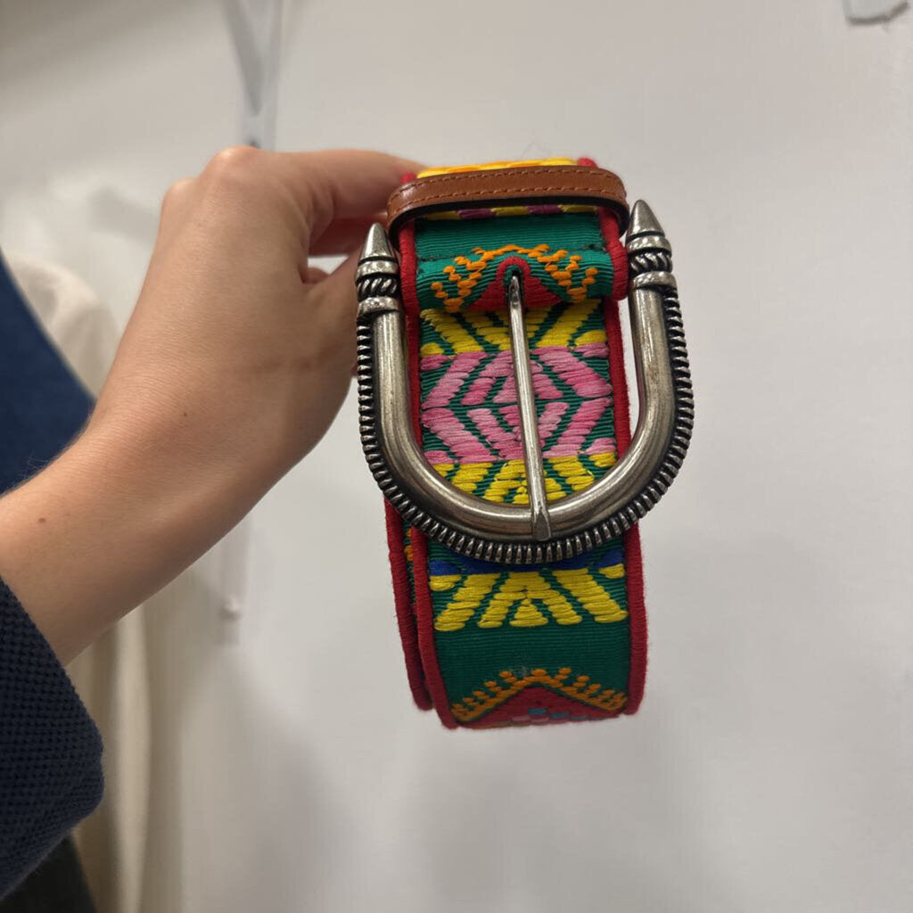 Etro Multicolor Embroidered Belt, S
