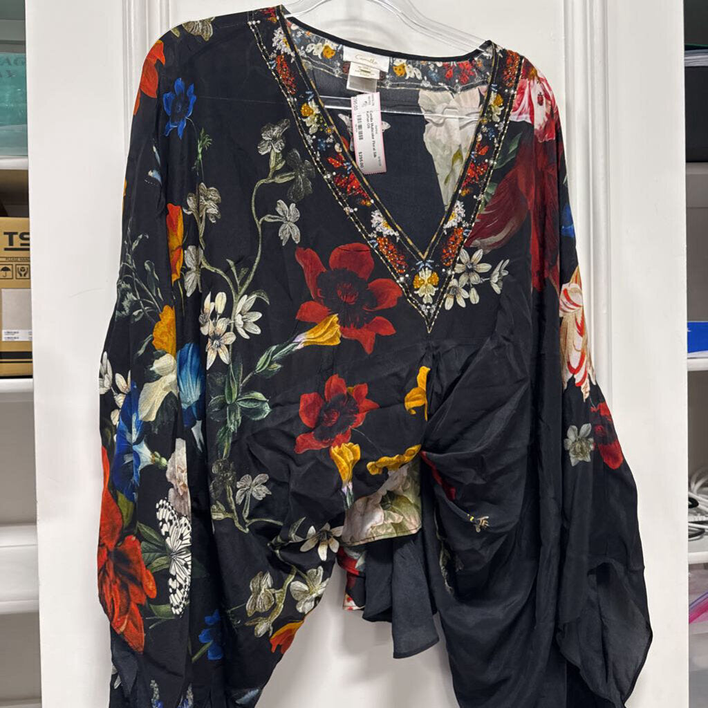 Multicolor Floral Silk Kaftan