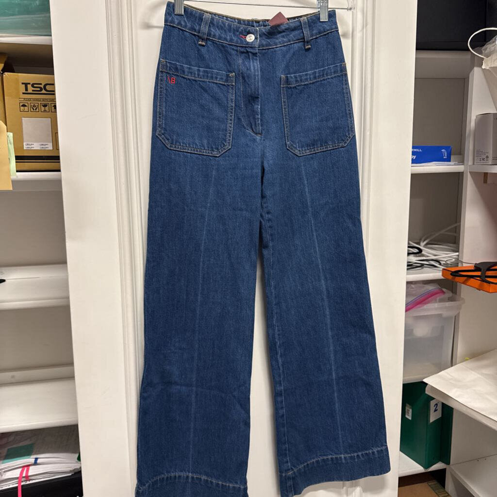 Blue Wide Leg Denim Jean