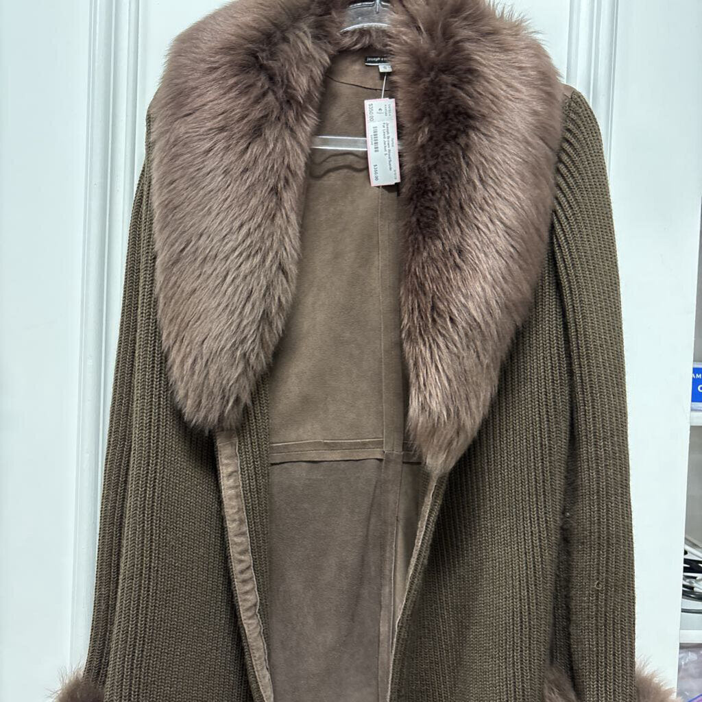 Brown Wool/Suede Fur Lined Jacket