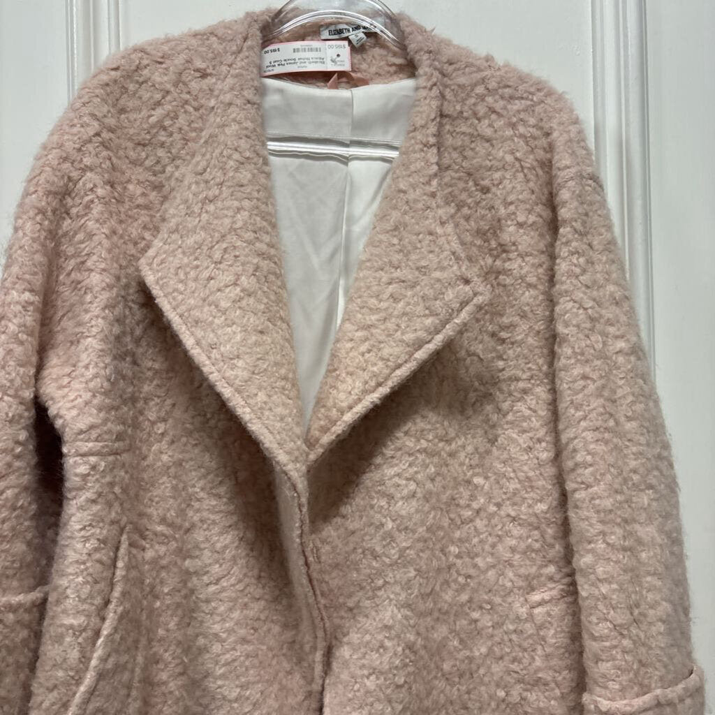 Pink Wool Alpaca Mohair Boucle Coat
