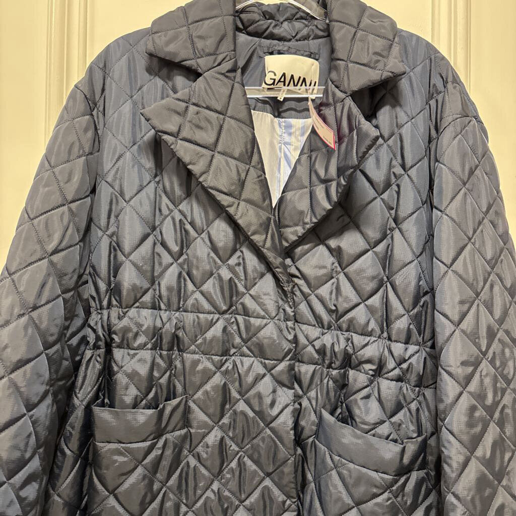 Navy Quilted Coat