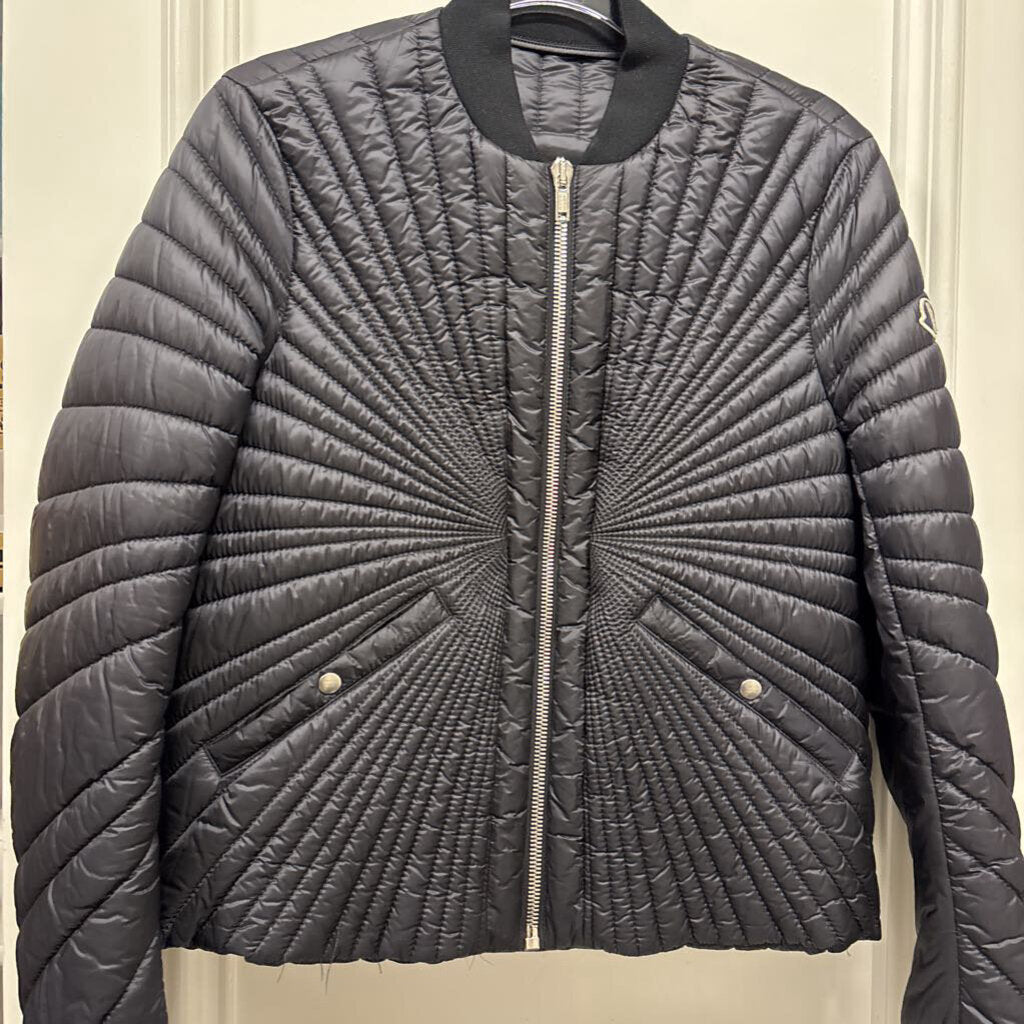 x Rick Owens Black Poly Bomber Jacket