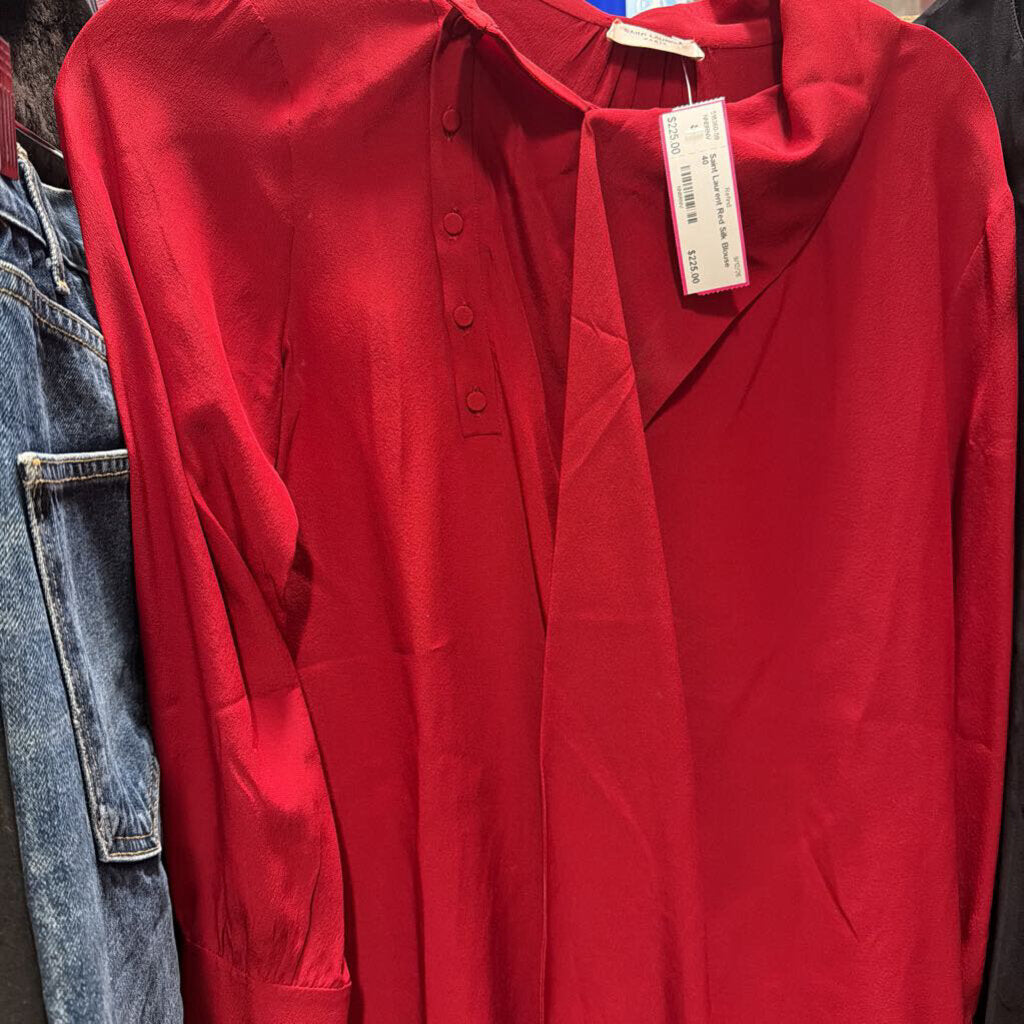 Red Silk Blouse