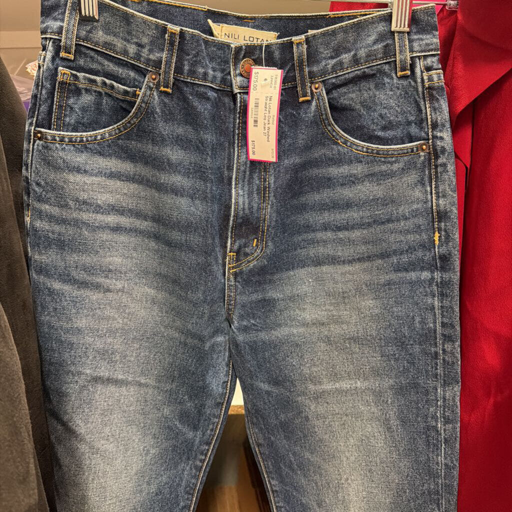 Dark Washed Straight Leg Jean
