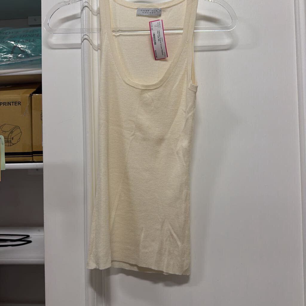 Cream Ribbed Knit Tank