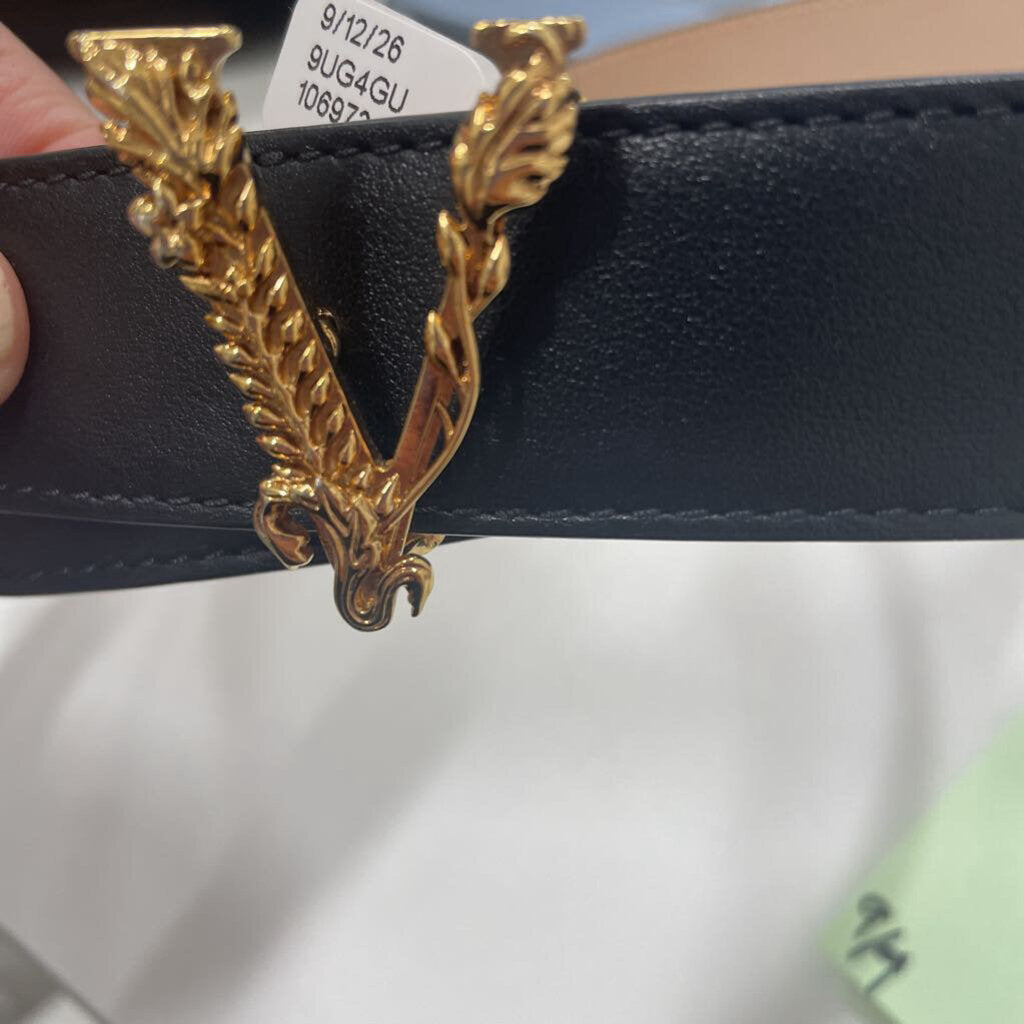 Black Leather V Belt