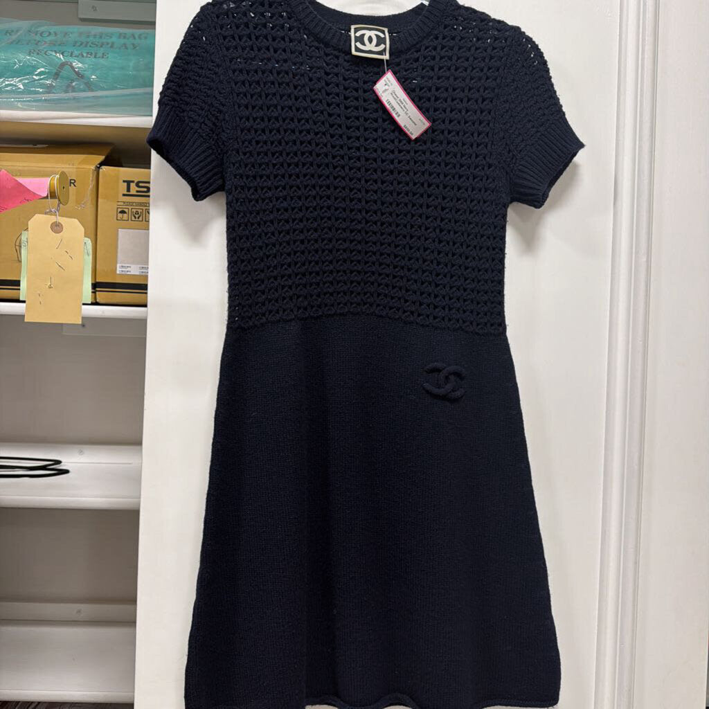 2009 Navy Wool/Cashmere CC Sweater Dress