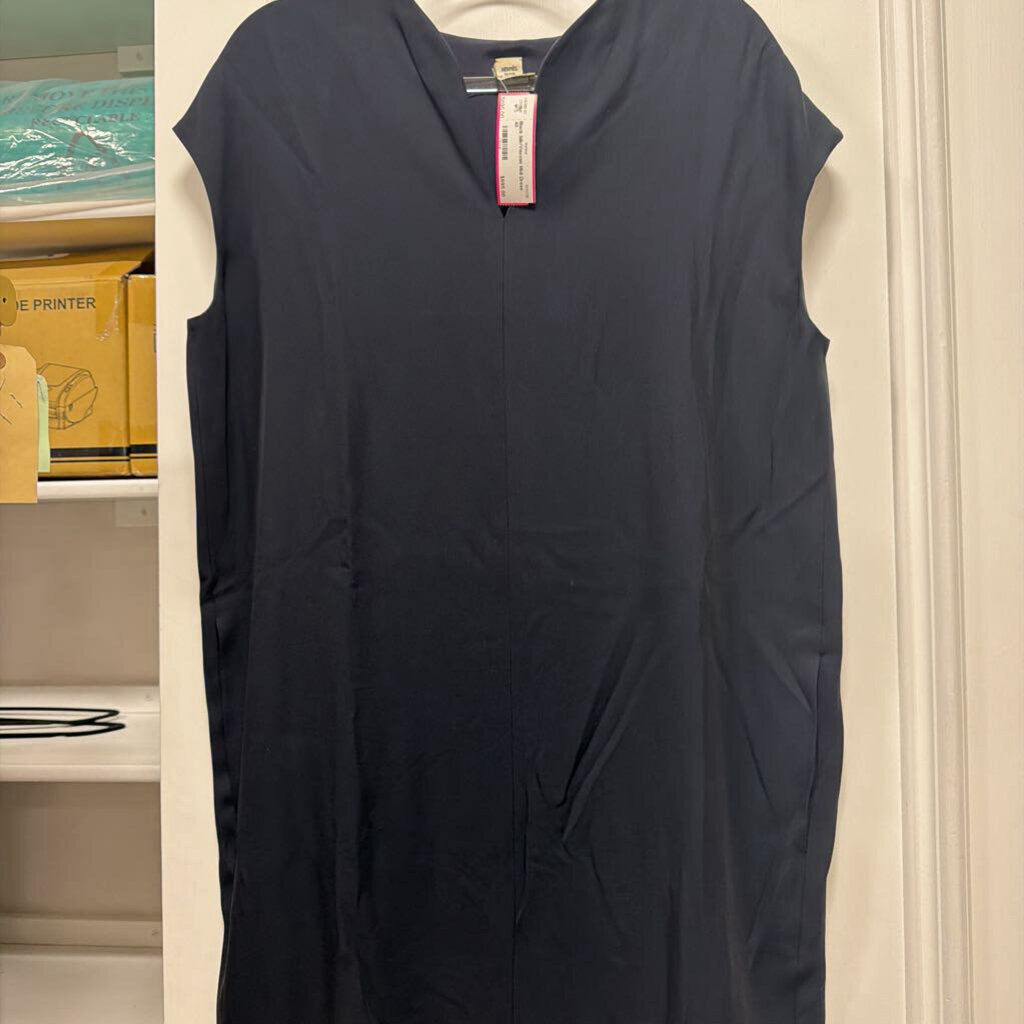 Black Silk/Viscose Midi Dress