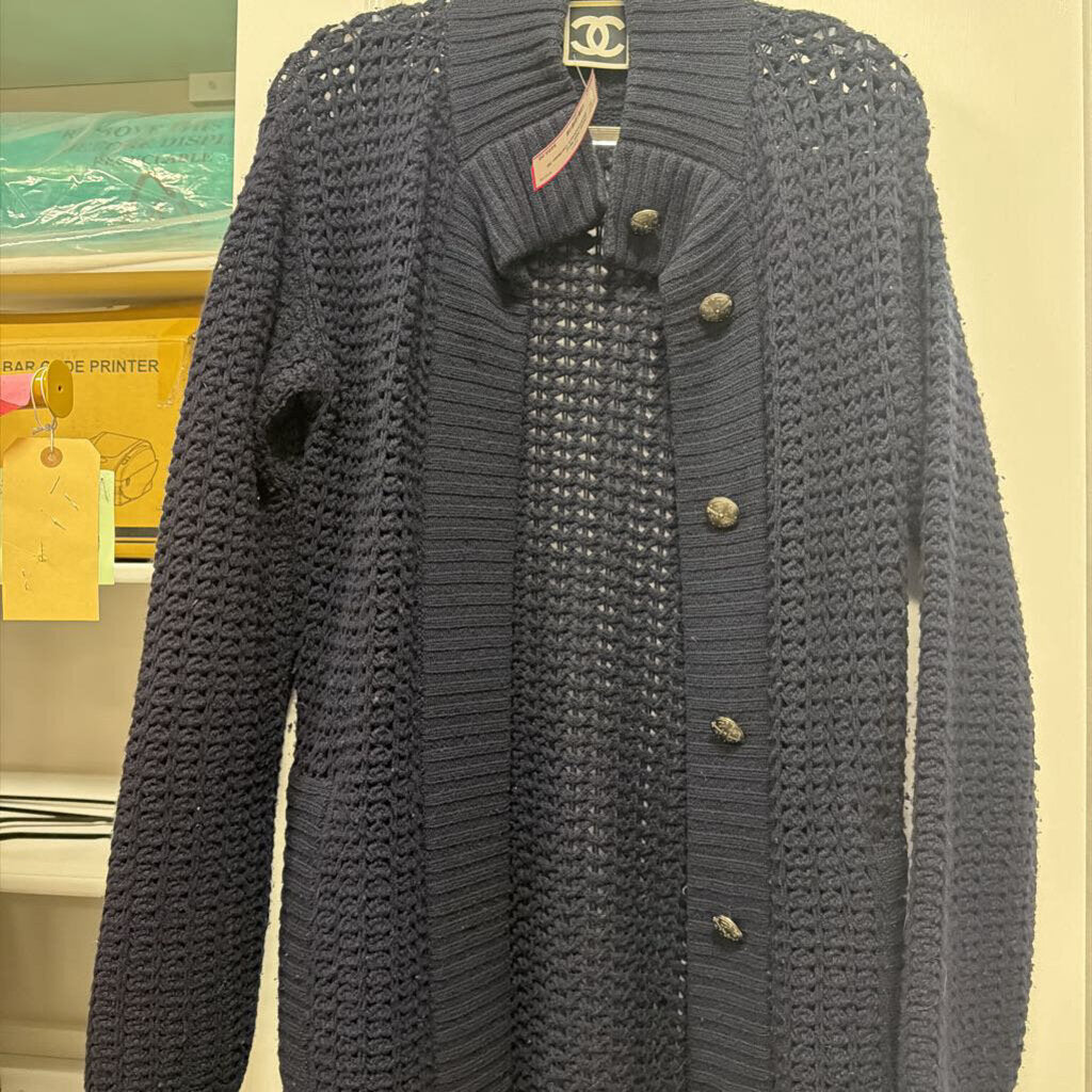 2009 Navy Wool/Cashmere Cardigan