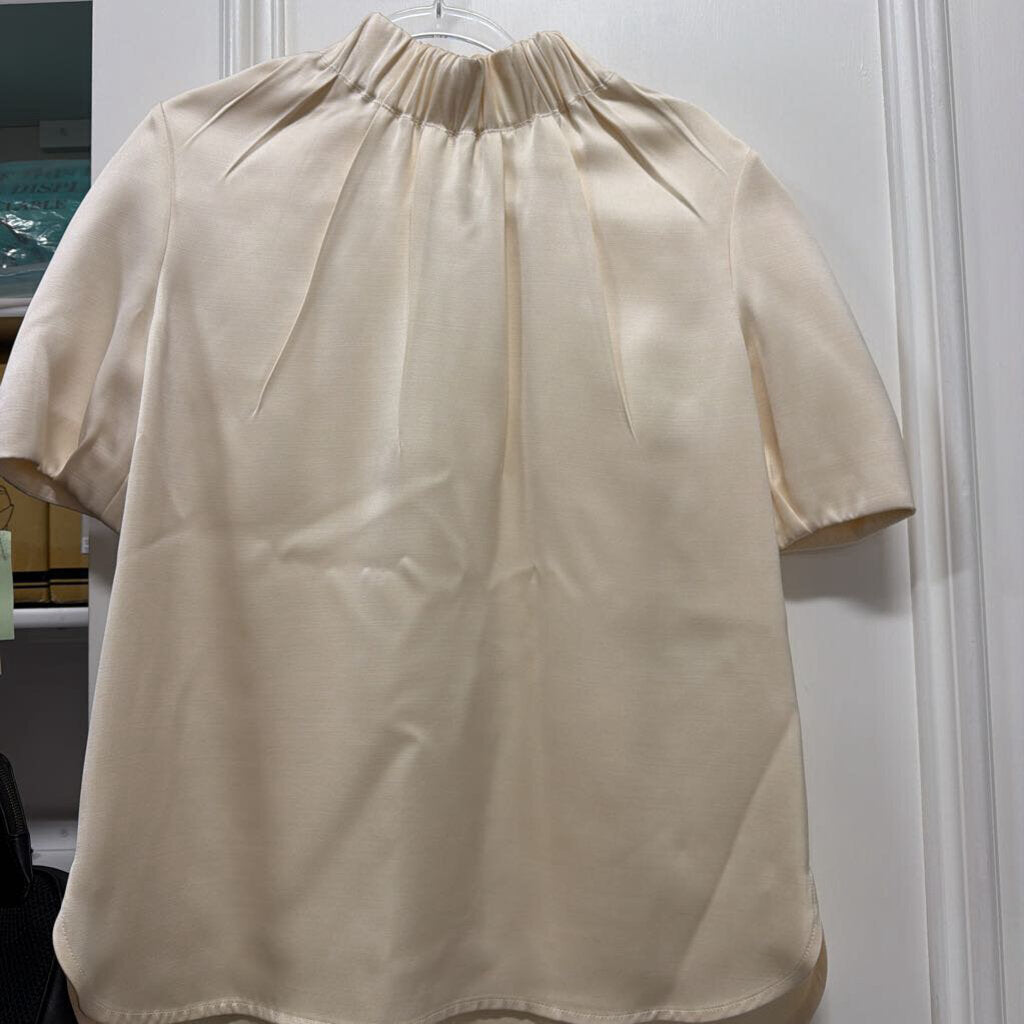 White Silk Satin Top