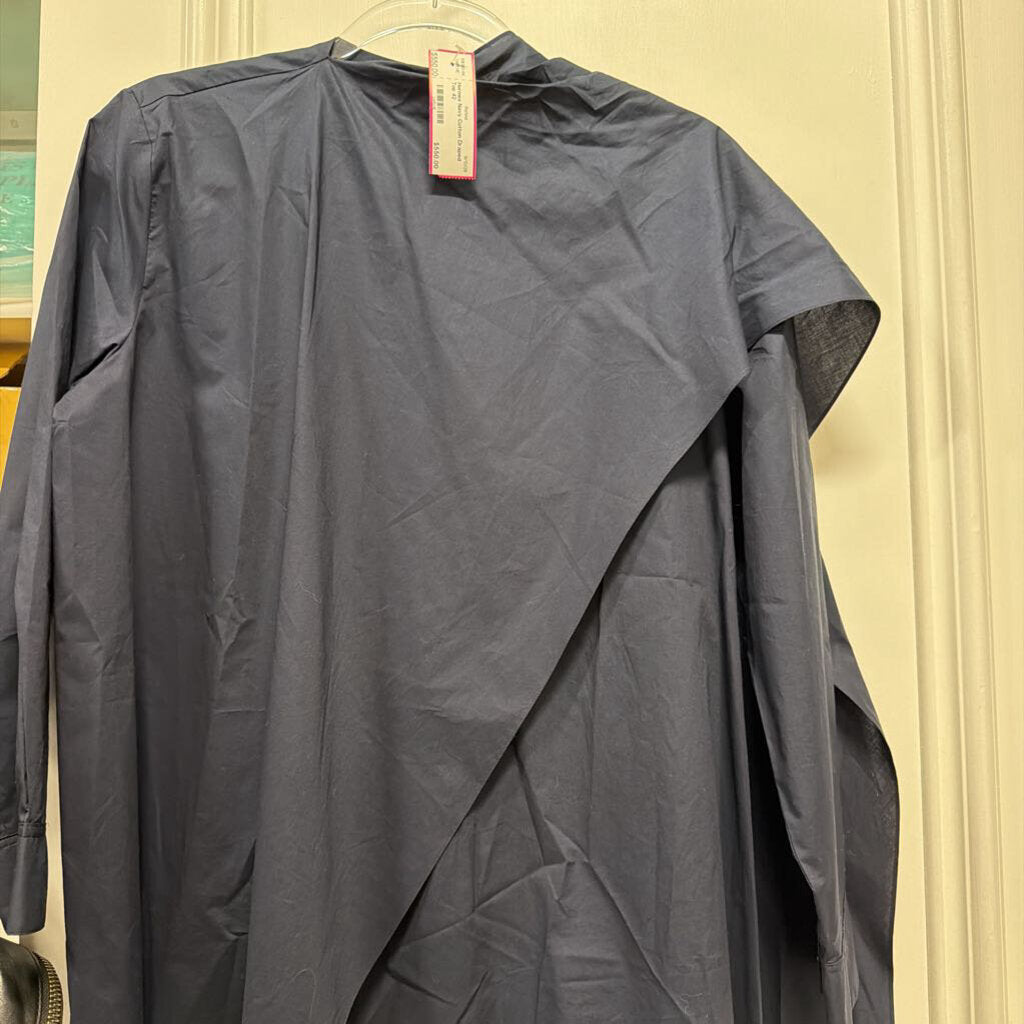 Navy Cotton Draped Top