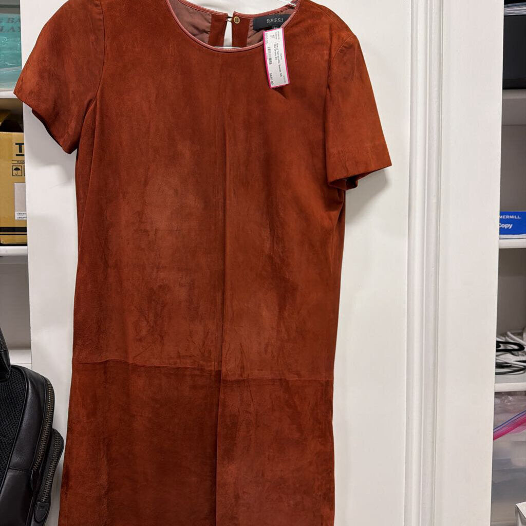 Terracotta Suede SS Mini Dress