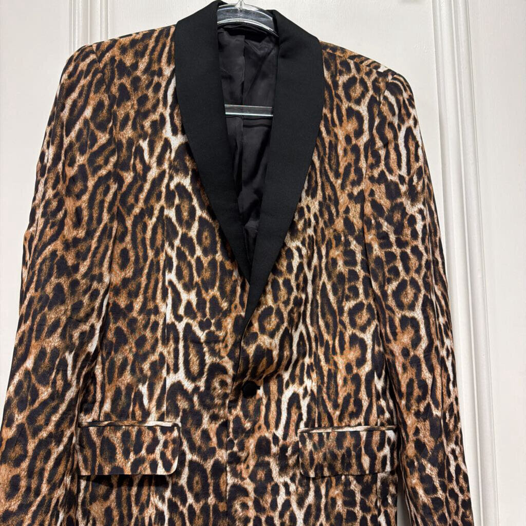 Leopard Viscose/Silk Blazer