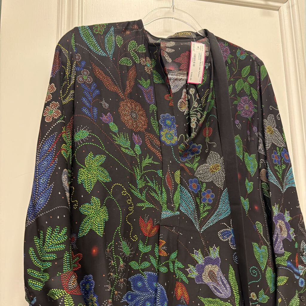 Black Silk Pattern Dress