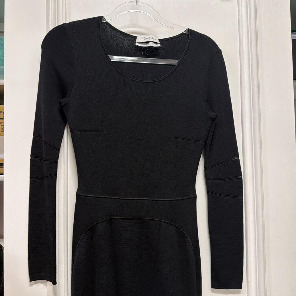 Black Wool LS Dress
