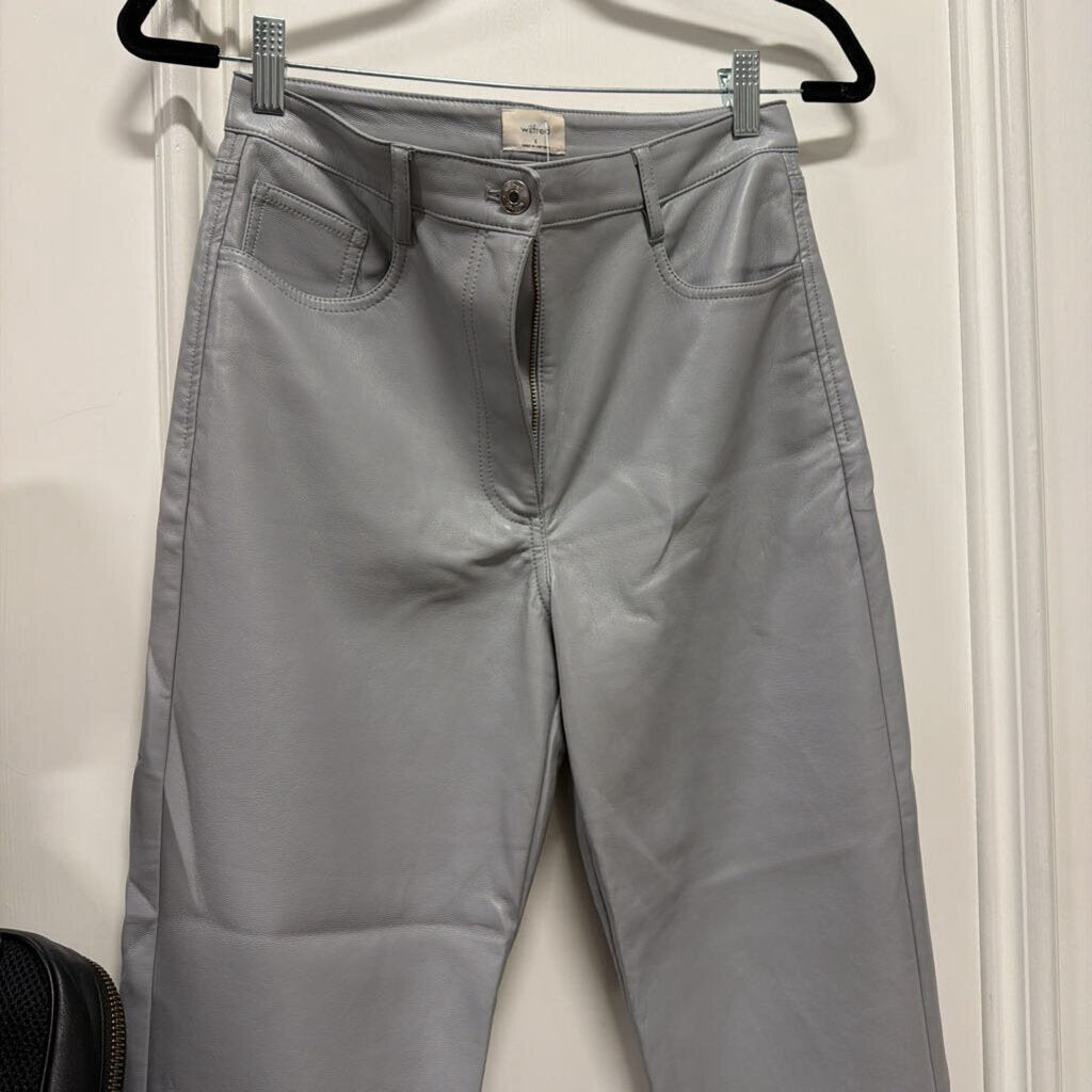 Gray Faux Leather Pant