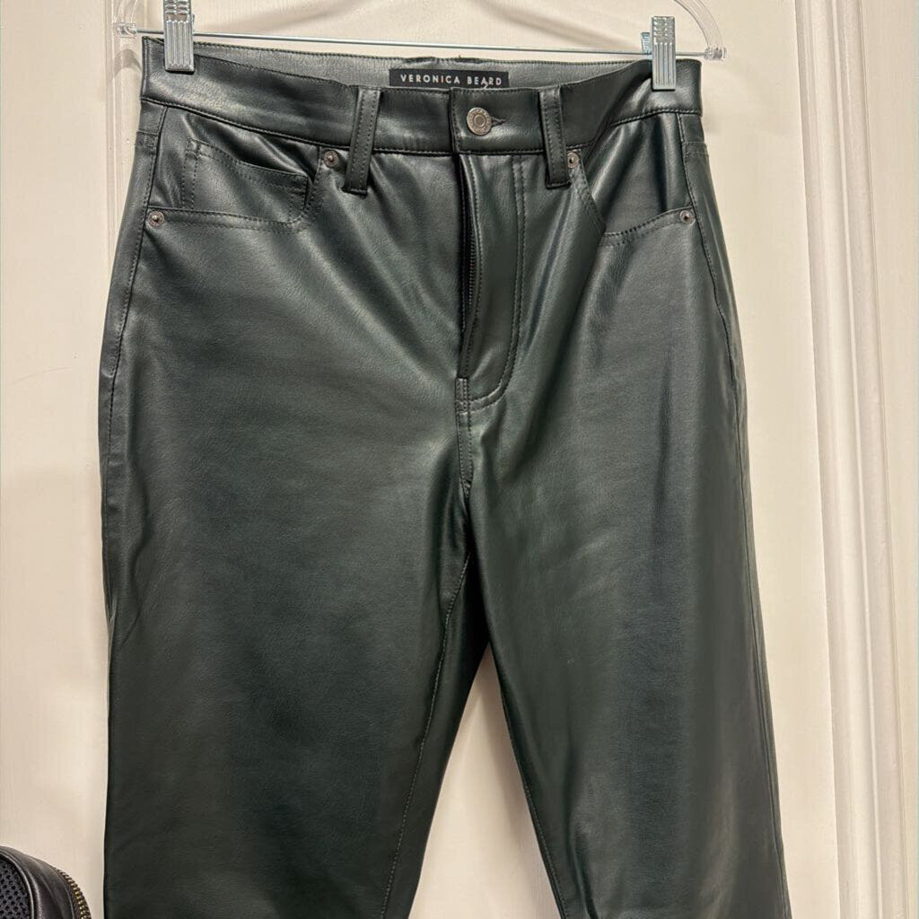 Green Faux Leather Pant