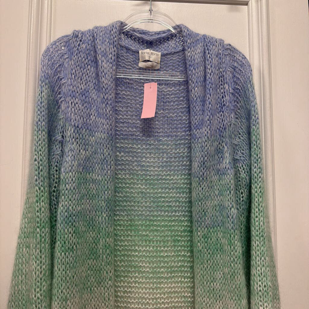 Multicolor Ombre Mohair Blend Duster