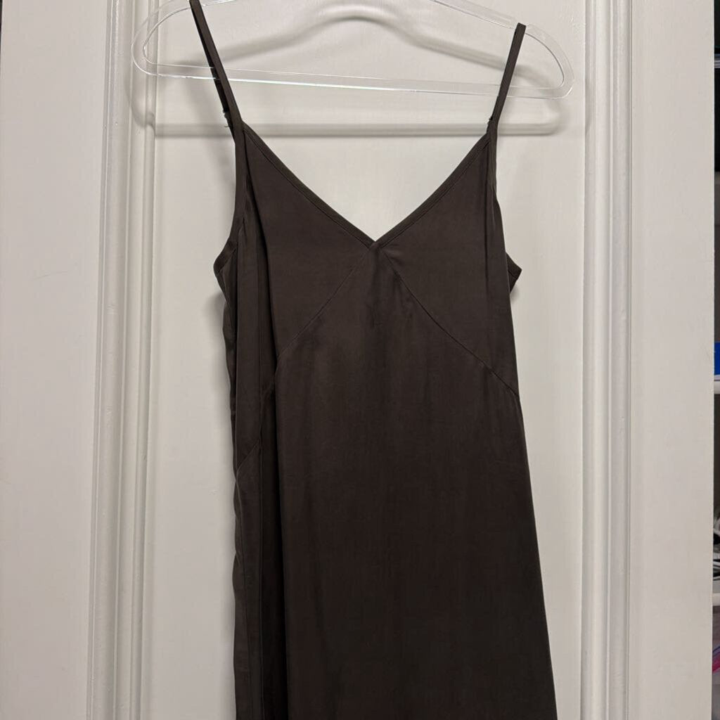 Gray Cupro/Viscose Mid Dress