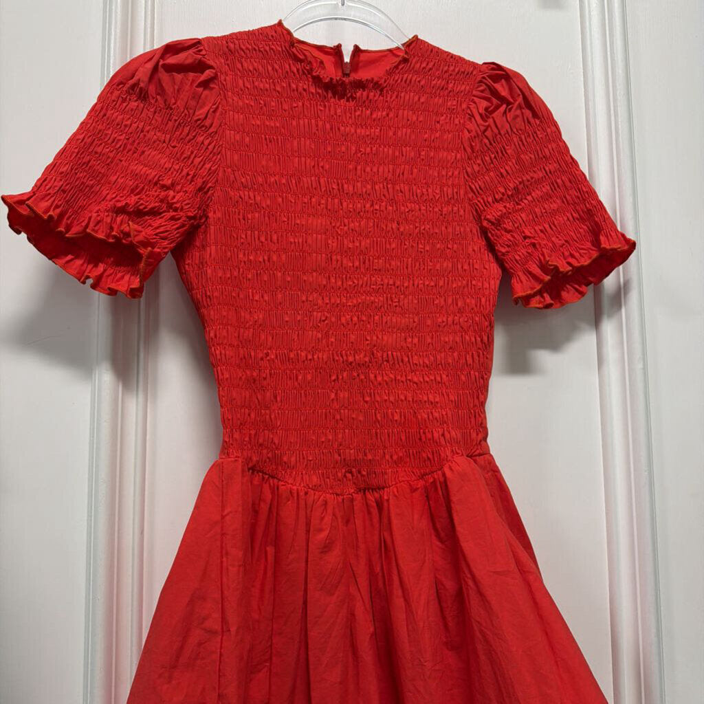Orange Cotton Mini Dress