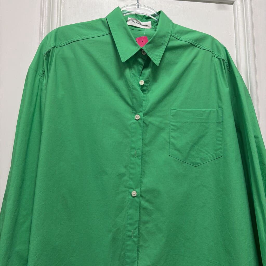 Green Cotton Oversized Shirt