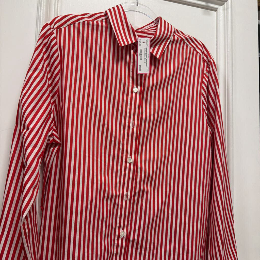 Red/White Cotton Stripe Shirt