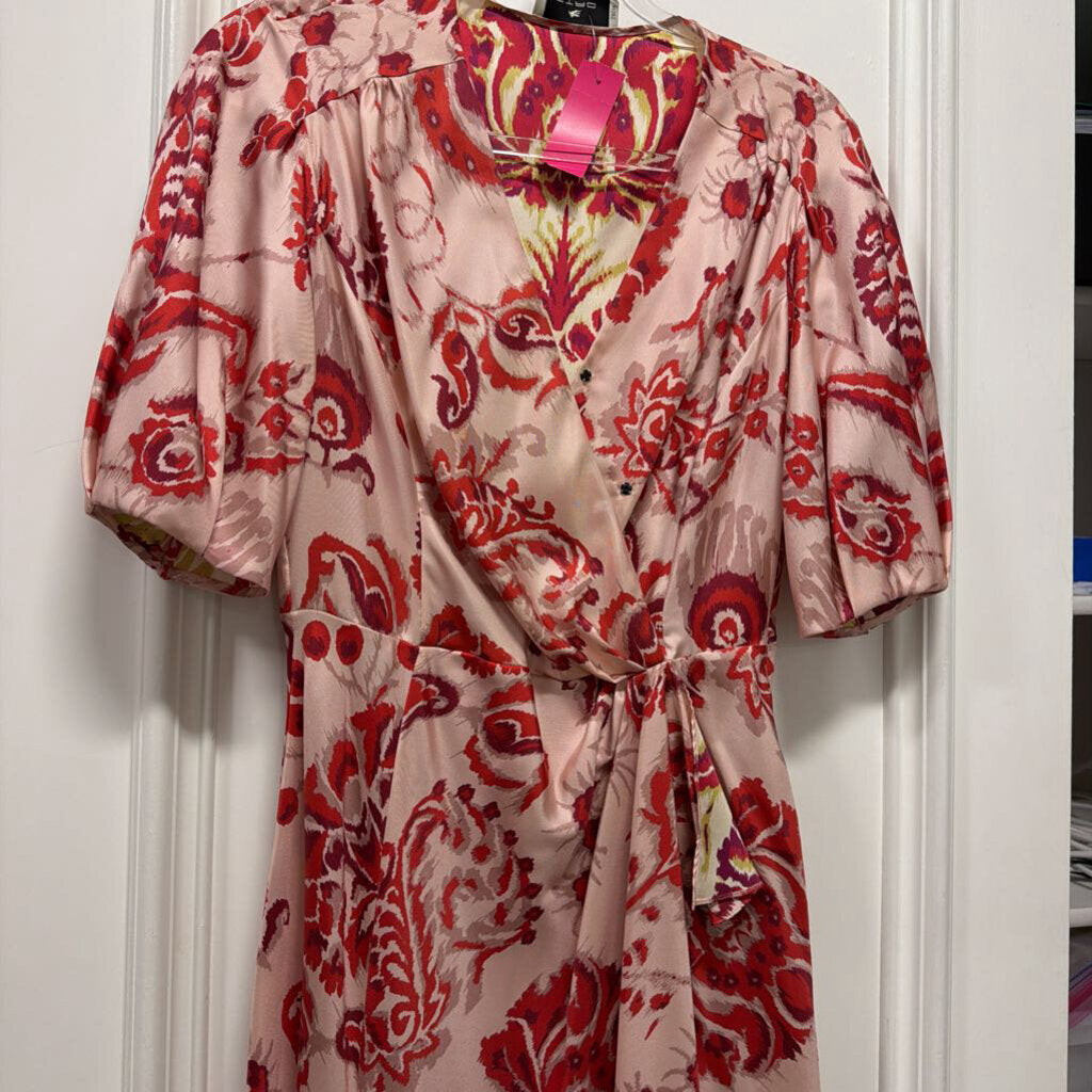 Pink Silk Floral Dress